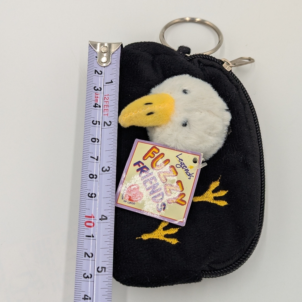 Vintage Fuzzy Friends Bald Eagle Plush Coin Purse Keychain Legends NWT Bird Core - Picture 5 of 6
